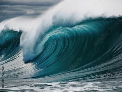 closeup shot of massive ocean waves crashing © Metzae