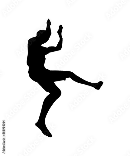 silhouette of a person jumping