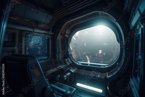 Interior of a spaceship made with generated ai