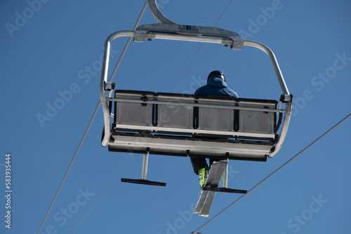 Wallpaper Mural Skier in the cableway cabin Torontodigital.ca