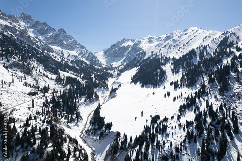 Wallpaper Mural Aerial shot of mountain river bed Torontodigital.ca