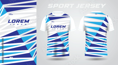 blue shirt soccer football sport jersey template design mockup