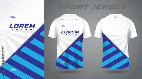 blue shirt soccer football sport jersey template design mockup