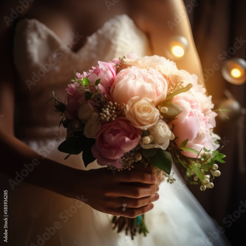 Beautiful bridal bouquet  made with generative ai