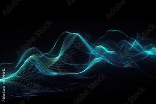Abstract wave background with light blue accent - Generative AI