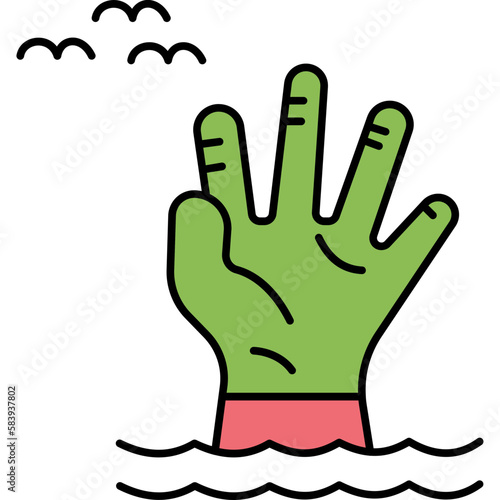 Claw hand Trendy Color Vector Icon which can easily modify or edit