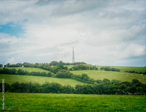 Natural view of greenfields in the rural Buckinghamshire countryside in the United Kingdom photo