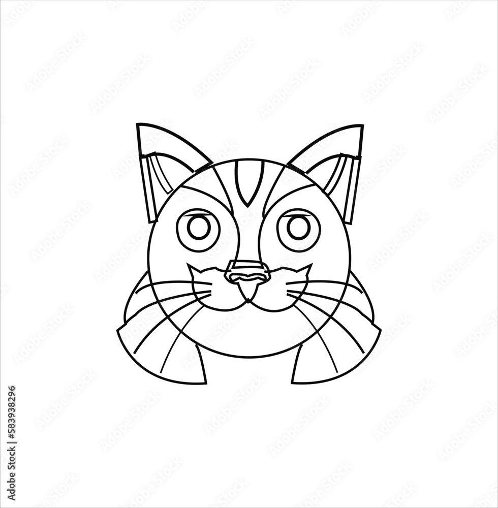 Fototapeta premium one nice vector line art of cat.