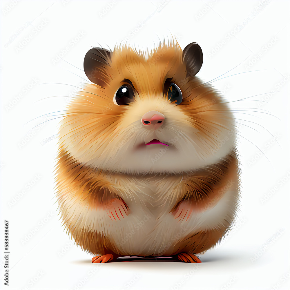 Funny cartoon hamster on white background Funny cartoon hamster on white background