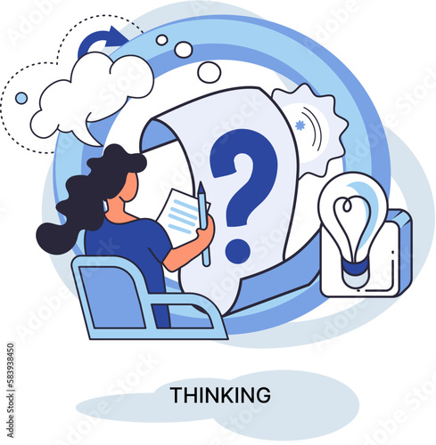 Thinking process of functioning of consciousness, which determines cognitive activity of person and his ability to identify and connect images, ideas, concepts, determine possibilities of their change