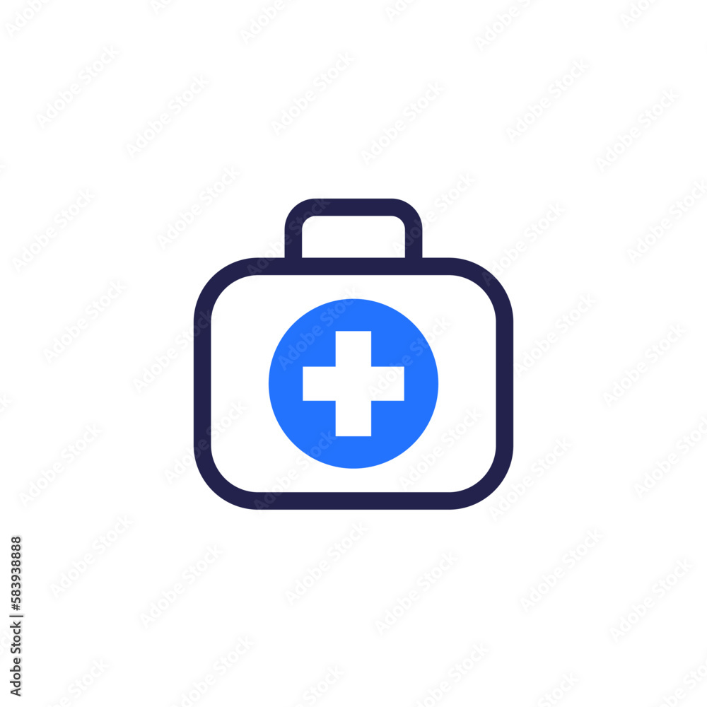 First aid kit box icon, vector First aid kit box icon, vector