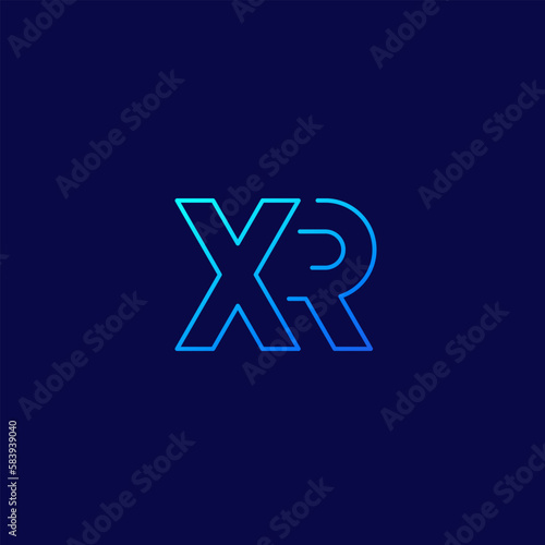 XR letters logo line design