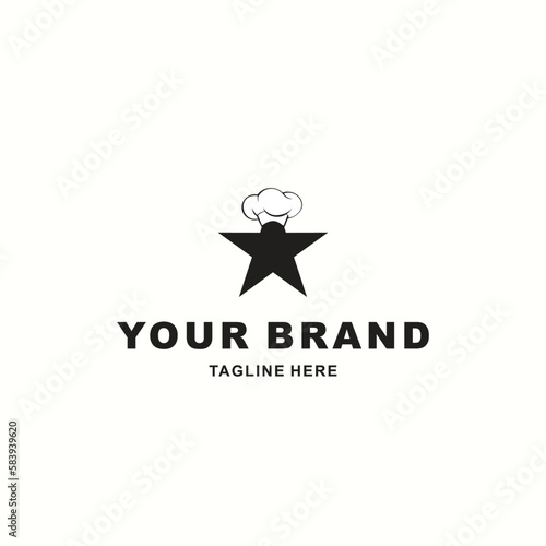 star logo with an elegant chef's hat suitable for your restaurant
