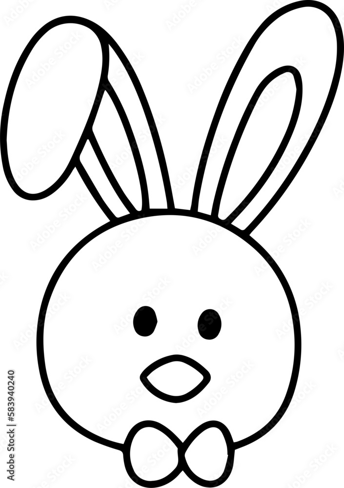Line style coloring drawing of an Easter chick sitting in an egg Line style coloring drawing of an Easter chick sitting in an egg
