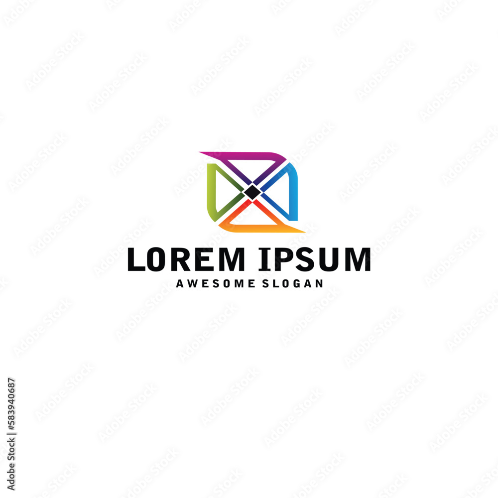 Fototapeta premium precision triangle logo design colorful illustration template