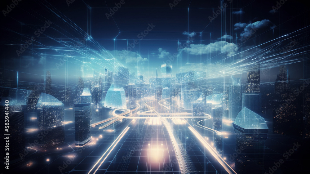 Fototapeta premium information super highway, technology, internet devices, futuristic