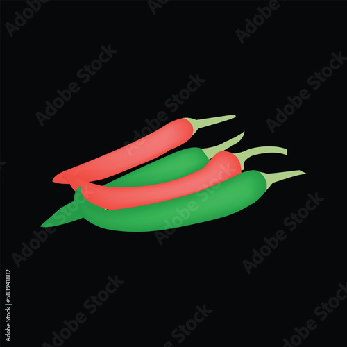 Nice Red and green pepper vector artwork.