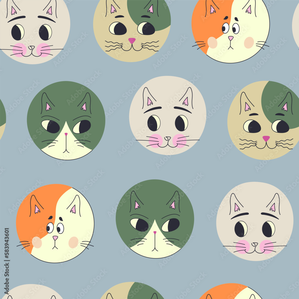 Funny cat face, abstract personage, mascot design, funny face, cute icon. Funny cat face, abstract personage, mascot design, funny face, cute icon.