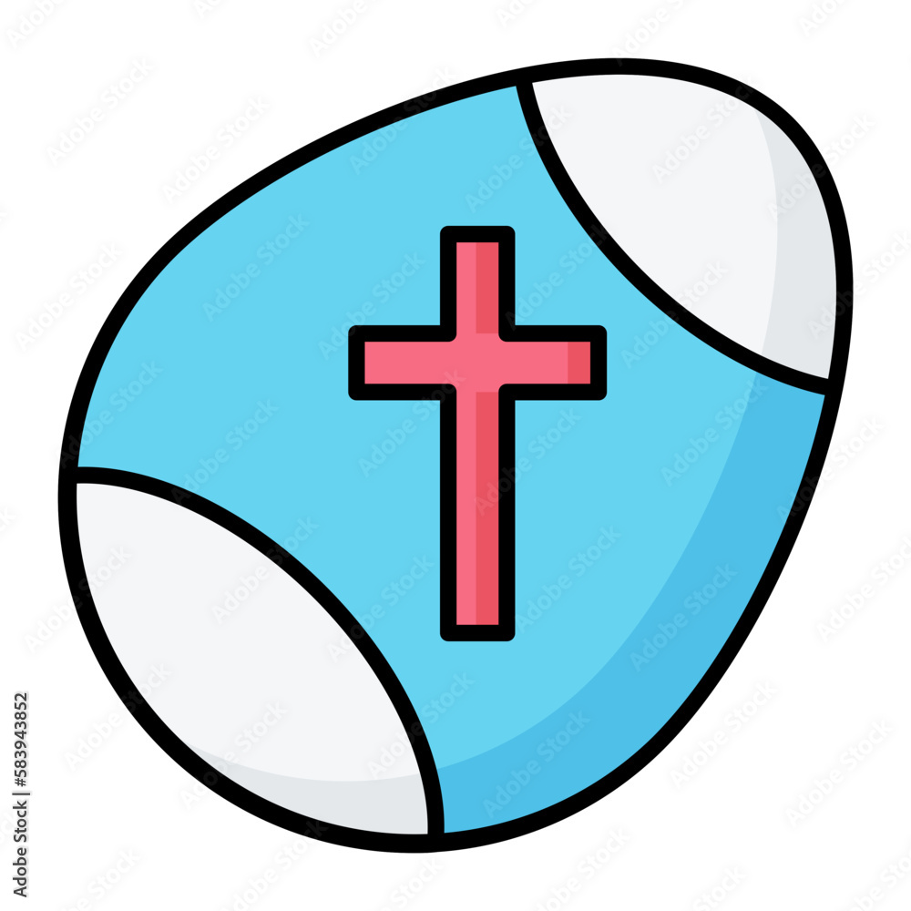 Fototapeta premium Easter Egg Line Color Icon 