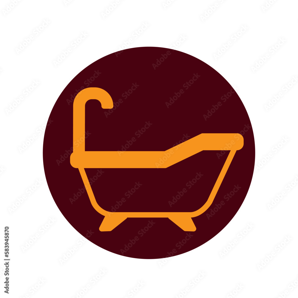 Bathtub icon vector flat style illustration