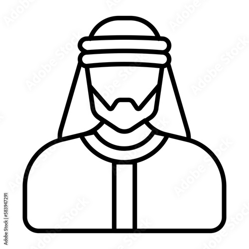 Arabic Man Outline Icon