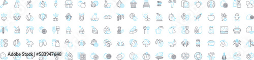 Food production vector line icons set. Farming, Agriculture, Processed, Production, Packaging, Quality, Culinary illustration outline concept symbols and signs