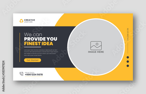 Business youtube thumbnail and web banner template