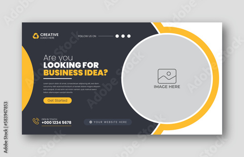 Business youtube thumbnail and web banner template