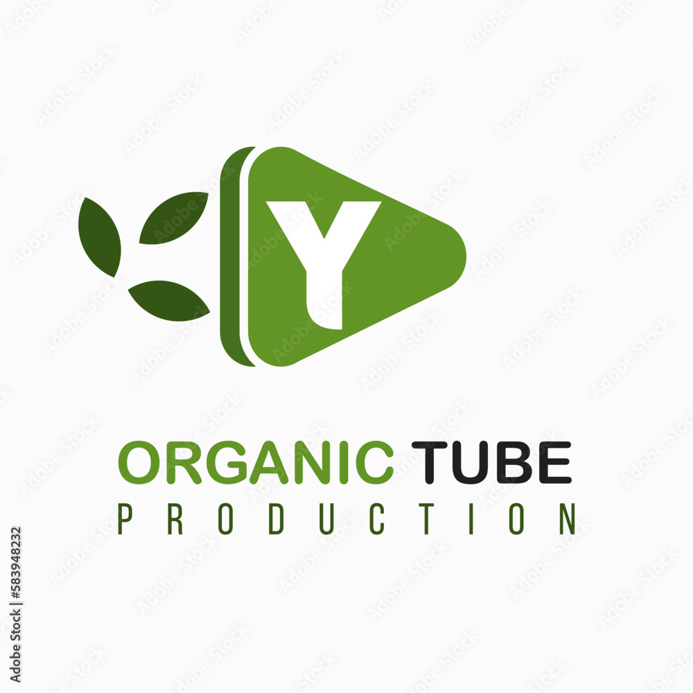 Letter Y with Green Play Icon, Video, Media Play for Organic, Nature, Agriculture Media Information Channel Business Logo Idea Template Letter Y with Green Play Icon, Video, Media Play for Organic, Nature, Agriculture Media Information Channel Business Logo Idea Template