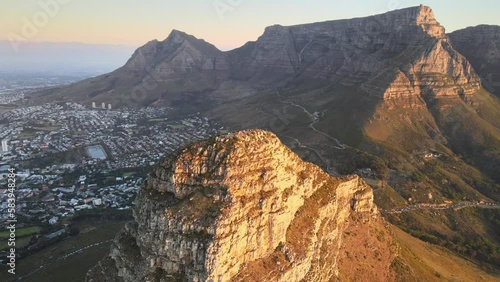 Cape town - Lions head table mountain sunset photo