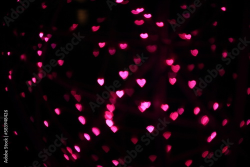 blur pink red gray hearts shape bokeh light background 
