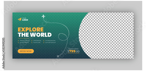 Travel agency holiday vacation facebook cover and we banner template