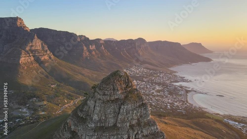 Cape town - Lions head table mountain sunset photo