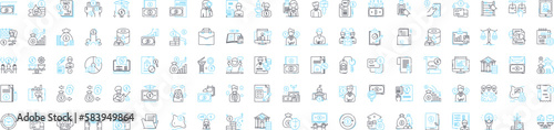 Fényképezés Project management vector line icons set