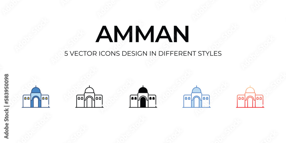 Amman icon. Suitable for Web Page, Mobile App, UI, UX and GUI design.