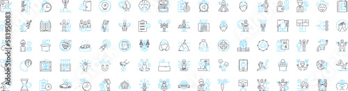 Brainstorming vector line icons set. Ideating, Brainstorming, Contemplating, Thinking, Ponder, Planning, Analyzing illustration outline concept symbols and signs