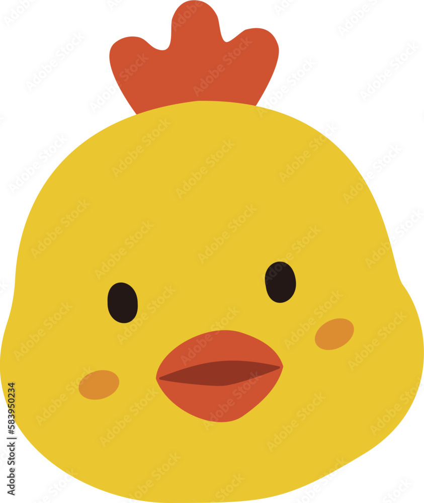 Fototapeta premium Cute chick head illustration