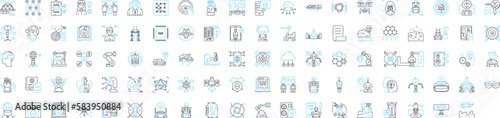 Space vector line icons set. Space, Astronomy, Stars, Planets, Universe, Cosmology, Solar illustration outline concept symbols and signs