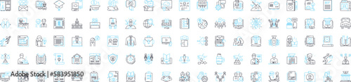 Education vector line icons set. School, Learning, College, Institute, Study, Knowledge, Skill illustration outline concept symbols and signs