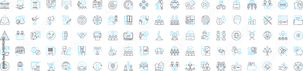 business Leader vector line icons set. Businessowner, CEO, Executive, Manager, Chairman, Leader, Entrepreneur illustration outline concept symbols and signs