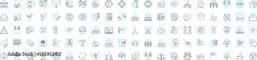 business Leader vector line icons set. Businessowner, CEO, Executive, Manager, Chairman, Leader, Entrepreneur illustration outline concept symbols and signs