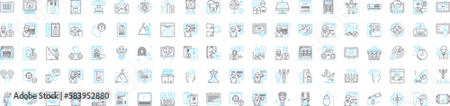IT development vector line icons set. IT, development, software, coding, engineering, program, web illustration outline concept symbols and signs