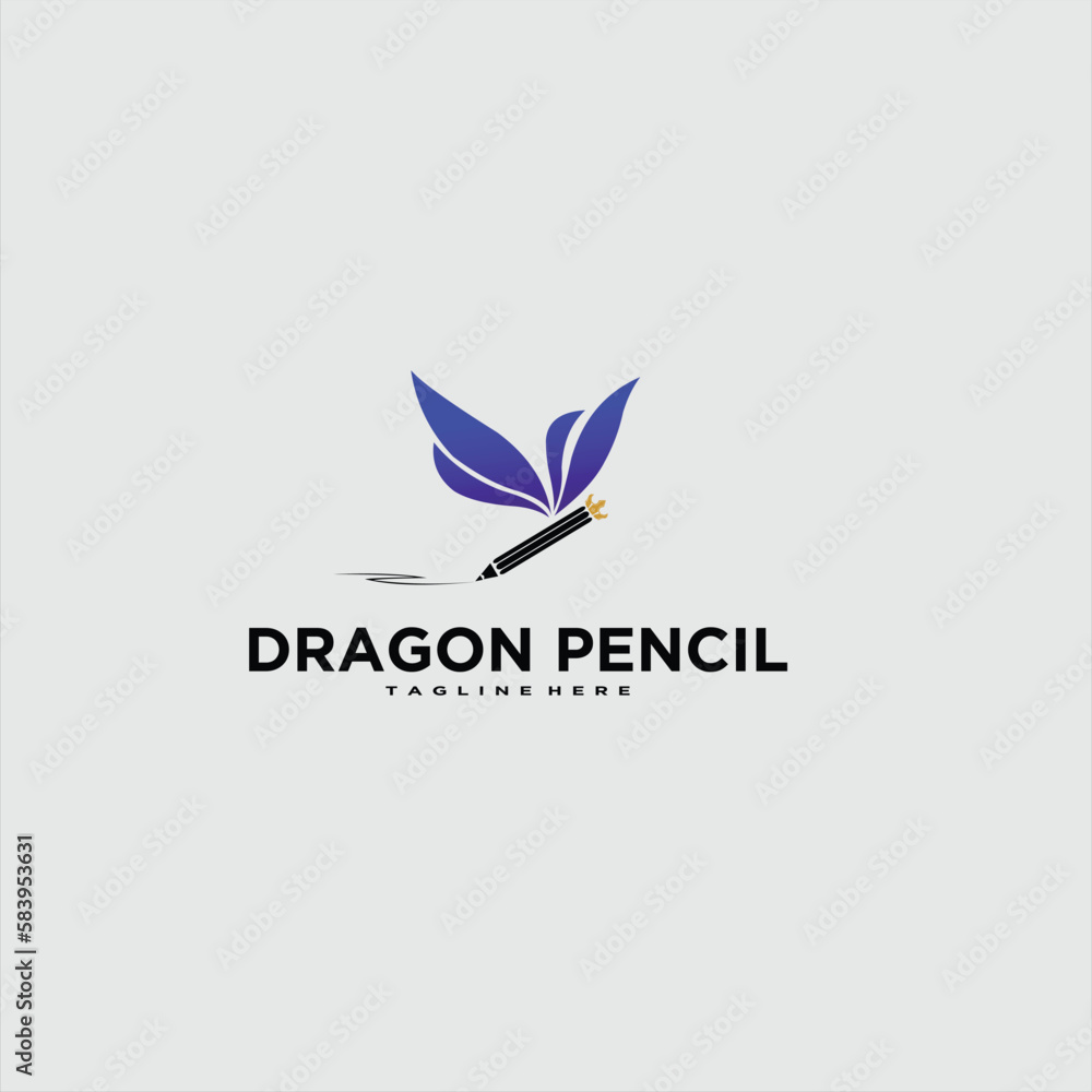 a dragonfly logo design with pencil illustration a dragonfly logo design with pencil illustration