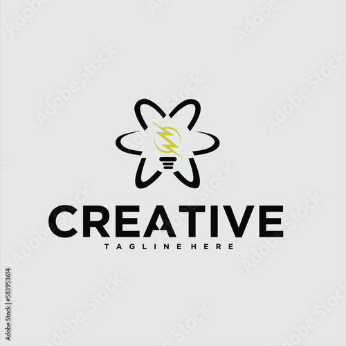 a neutron logo design with logo vector illustration