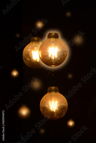 light bulb on dark background	