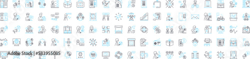 Smart citizens vector line icons set. Smart, Citizens, Intelligent, Knowledgeable, Literate, Skilled, Educated illustration outline concept symbols and signs