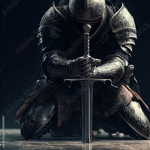 warrior with sword photo