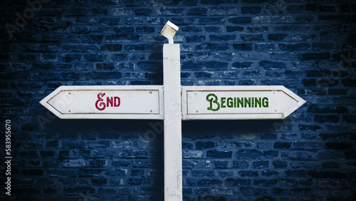 Street Sign Beginning versus End