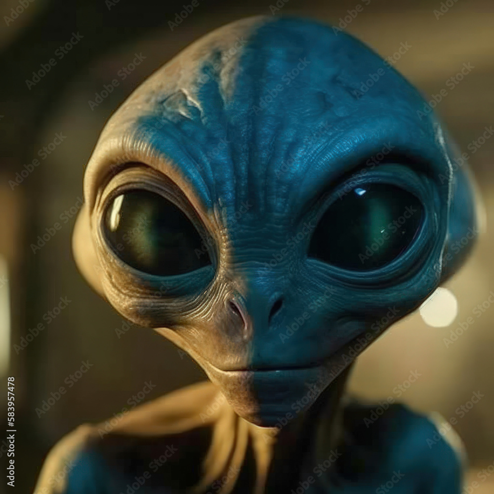 Portrait of an alien. Generative AI. Portrait of an alien. Generative AI.
