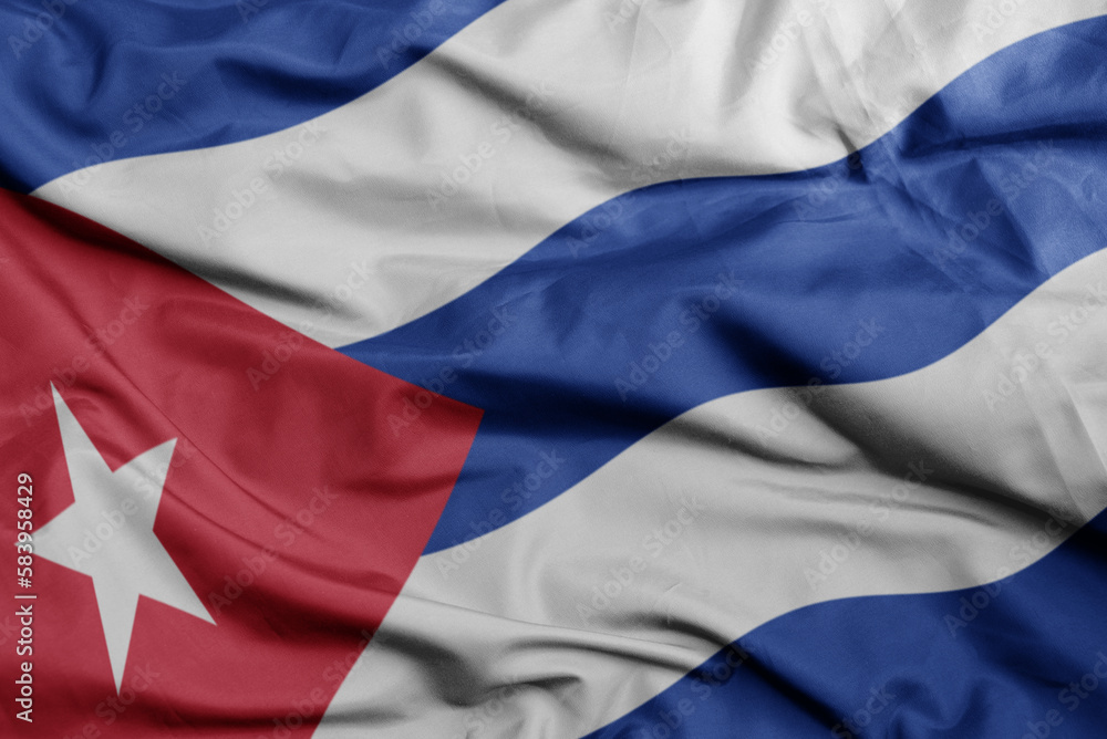 waving national flag of cuba .macro shot. 3D illustration waving national flag of cuba .macro shot. 3D illustration